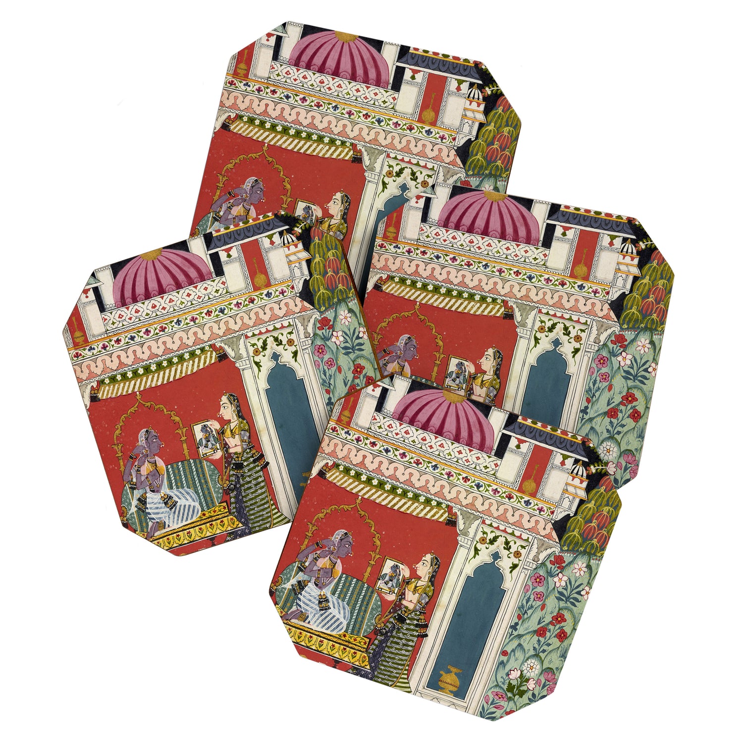 Antique Indian Illustration Princess Mirror Coaster Gallery Image 1
