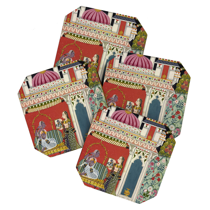 Antique Indian Illustration Princess Mirror Coaster Gallery Image 1