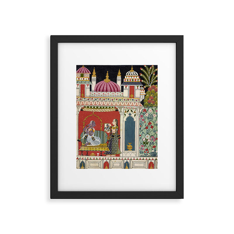 Antique Indian Illustration Princess Mirror Framed Art Print Gallery Image 5