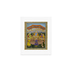 Antique Indian Miniature Painted Illustration Timur handing the crown to Babur Art Print Gallery Image 1