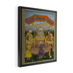 Antique Indian Miniature Painted Illustration Timur handing the crown to Babur Framed Canvas Print Gallery Image 2