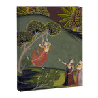 Antique Indian Painted Illustration The Swing Canvas Print Gallery Image 6
