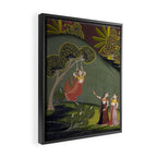 Antique Indian Painted Illustration The Swing Framed Canvas Print Gallery Image 2