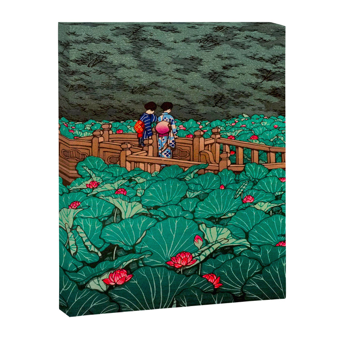 Antique Japanese Woodblock Print East Asian Art  Hasui Shiba Benten Pond Canvas Print Gallery Image 1