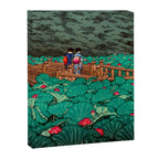 Antique Japanese Woodblock Print East Asian Art  Hasui Shiba Benten Pond Canvas Print Gallery Image 6