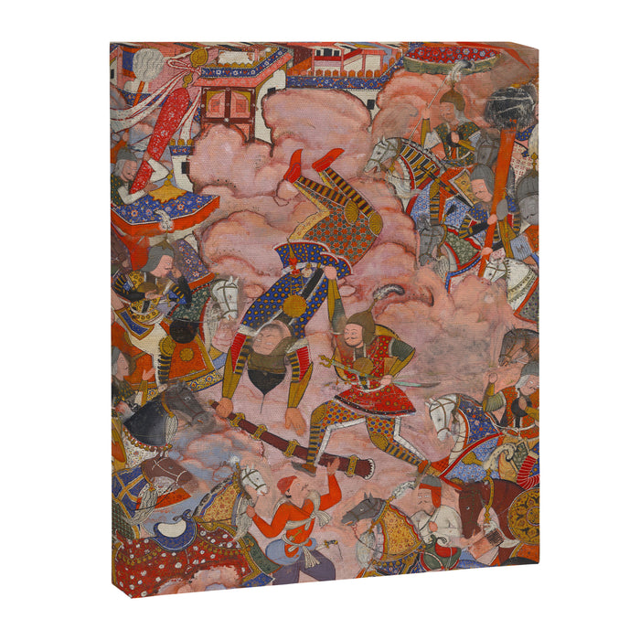 Antique Persian Art Battle Scene Canvas Print Gallery Image 1