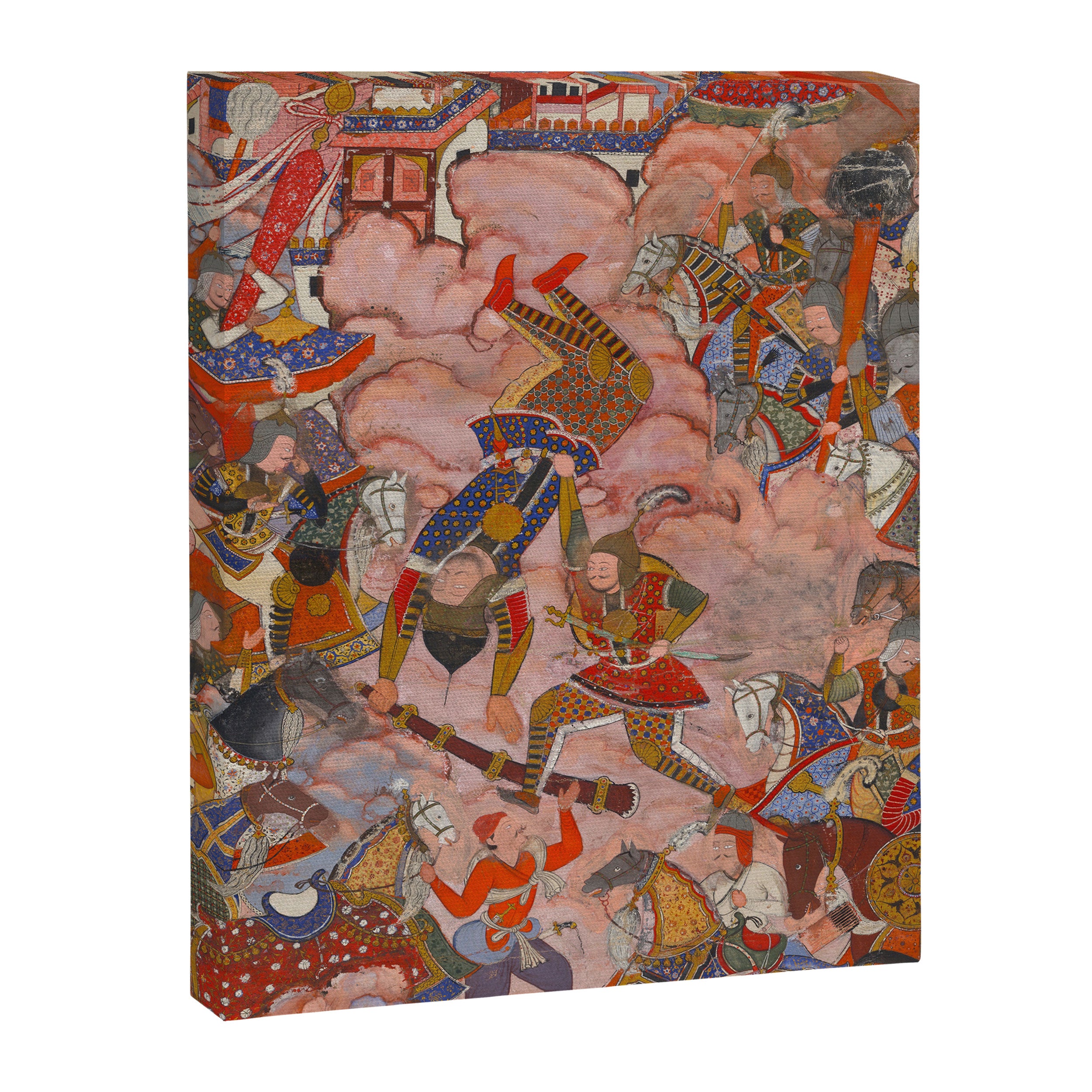 Antique Persian Art Battle Scene Canvas Print Gallery Image 6