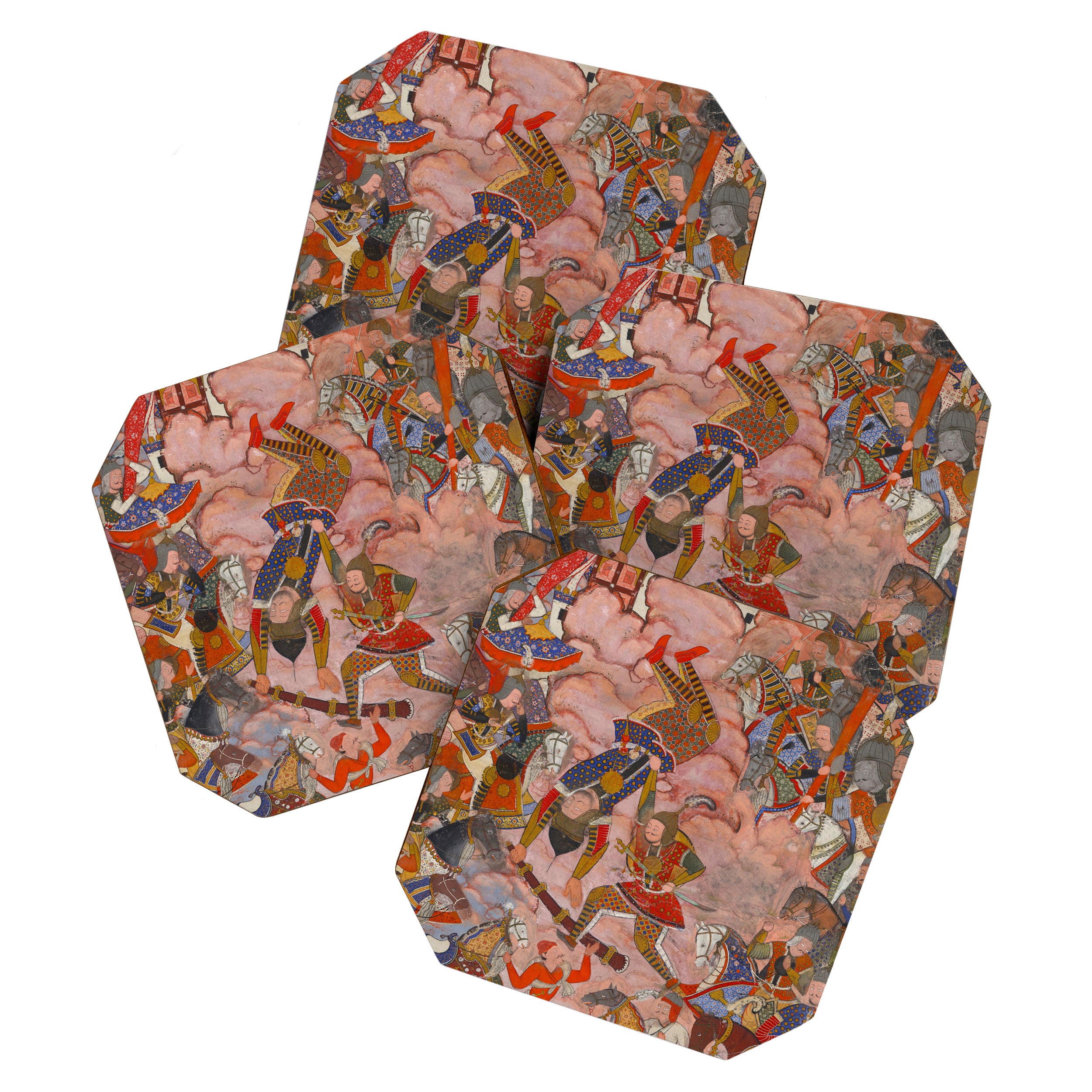 Antique Persian Art Battle Scene Coaster Gallery Image 1
