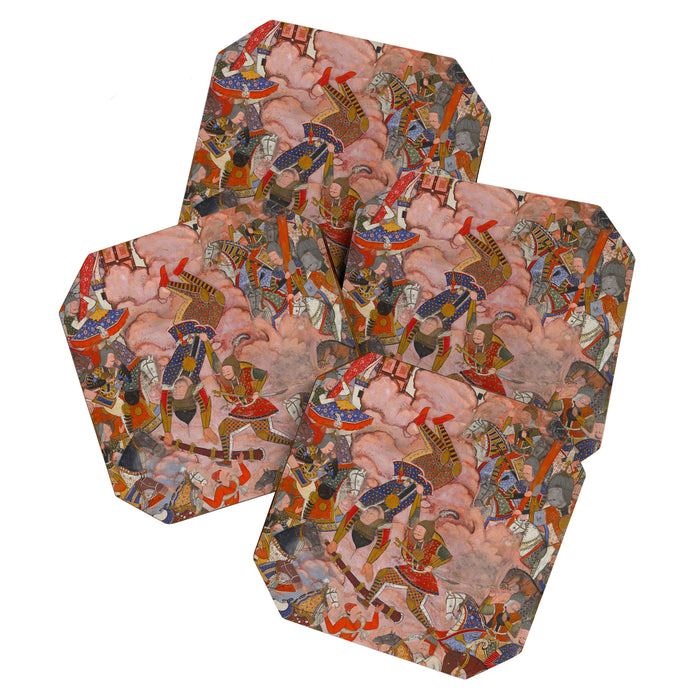 Antique Persian Art Battle Scene Coaster Gallery Image 1