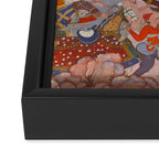 Antique Persian Art Battle Scene Framed Canvas Print Gallery Image 3