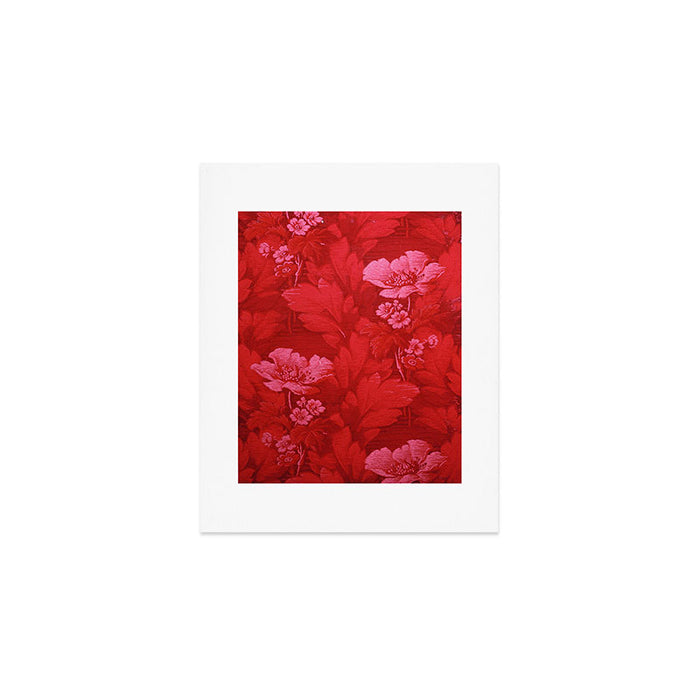 Antique Red Flower Pattern Art Print Gallery Image 1