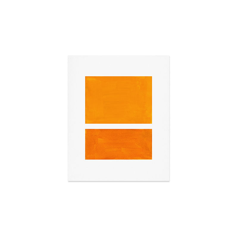Antique Yellow  & Yellow Ochre Mid Century Modern Abstract Minimalist Rothko Color Field Squares Art Print Gallery Image 1