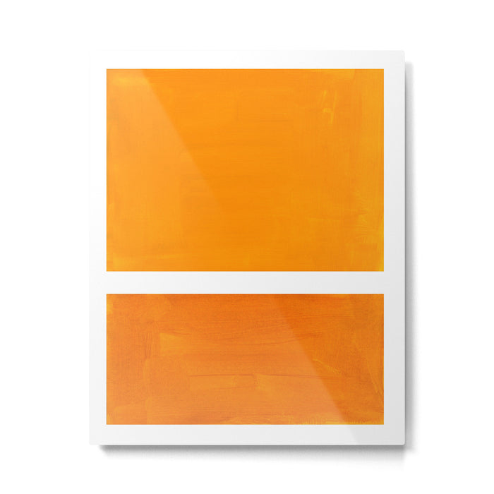 Antique Yellow  & Yellow Ochre Mid Century Modern Abstract Minimalist Rothko Color Field Squares Metal Print Gallery Image 1