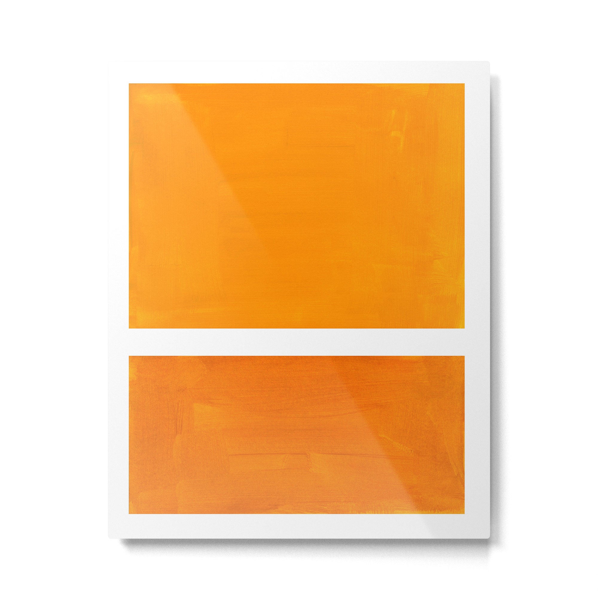 Antique Yellow  & Yellow Ochre Mid Century Modern Abstract Minimalist Rothko Color Field Squares Metal Print Gallery Image 4