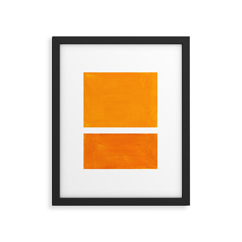 Antique Yellow  & Yellow Ochre Mid Century Modern Abstract Minimalist Rothko Color Field Squares Framed Art Print Gallery Image 5