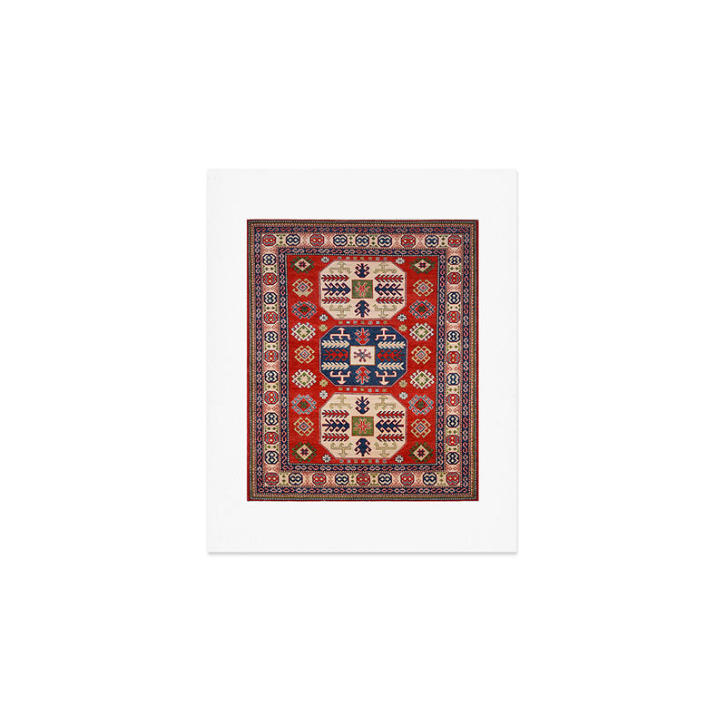 Arrow Spiral Kazak Handmade Rug Art Print Gallery Image 1