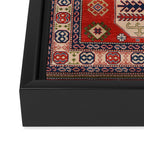 Arrow Spiral Kazak Handmade Rug Framed Canvas Print Gallery Image 3