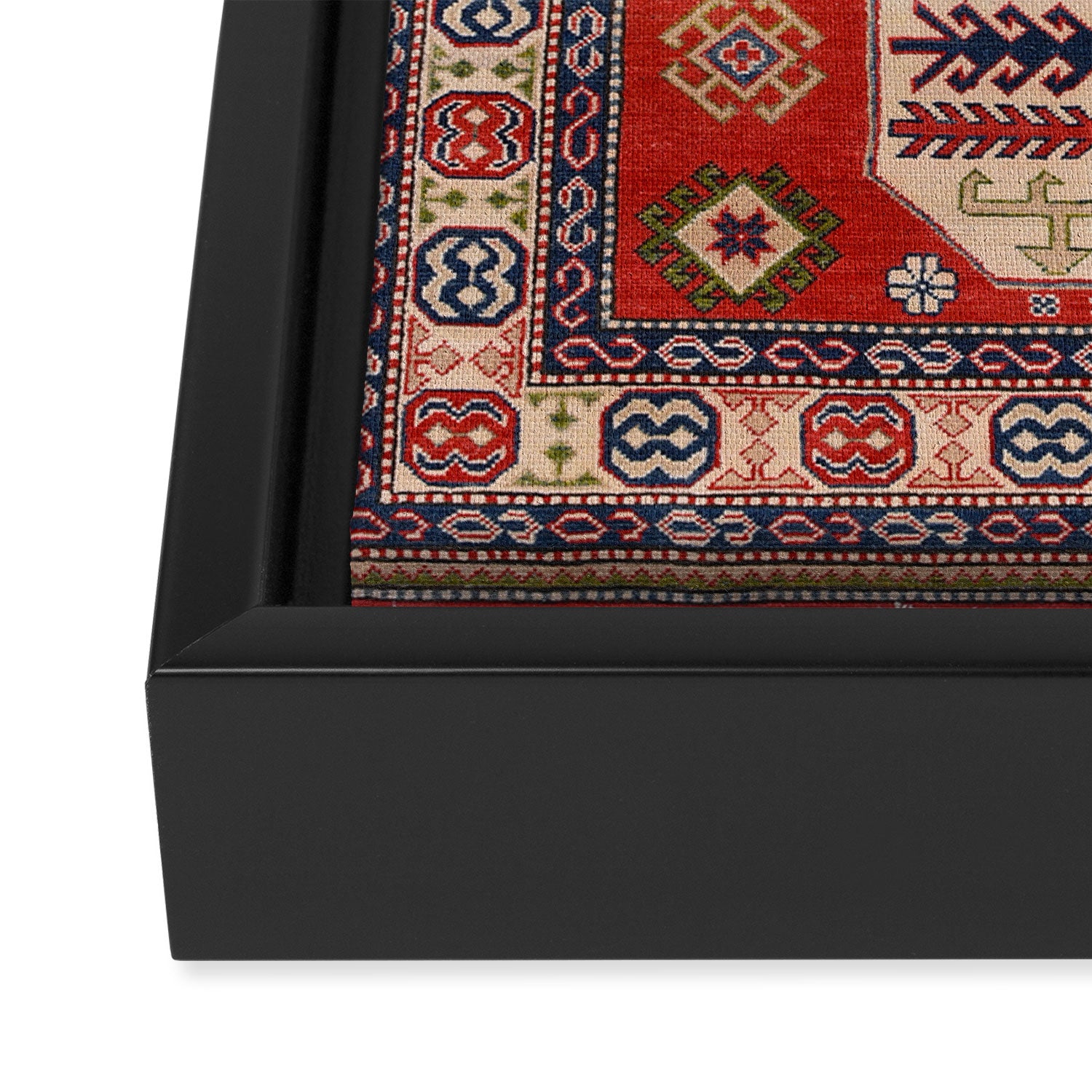 Arrow Spiral Kazak Handmade Rug Framed Canvas Print Gallery Image 3