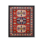Arrow Spiral Kazak Handmade Rug Framed Canvas Print Gallery Image 6