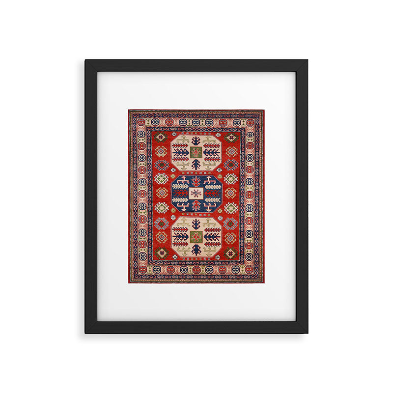 Arrow Spiral Kazak Handmade Rug Framed Art Print Gallery Image 5