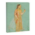 Artist Mughal Title Beauty Holding a Flower Place India Indian Miniature Painting  Canvas Print Gallery Image 3