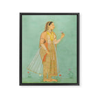 Artist Mughal Title Beauty Holding a Flower Place India Indian Miniature Painting  Framed Canvas Print Gallery Image 6