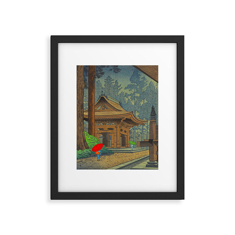 Asano Takeji Japanese Woodblock Print Vintage Mid Century Art Shinto Shrine Forest Framed Art Print Gallery Image 5
