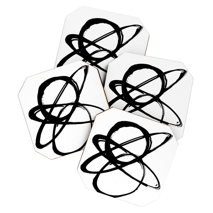 Astral Orbit White Background Coaster Gallery Image 1