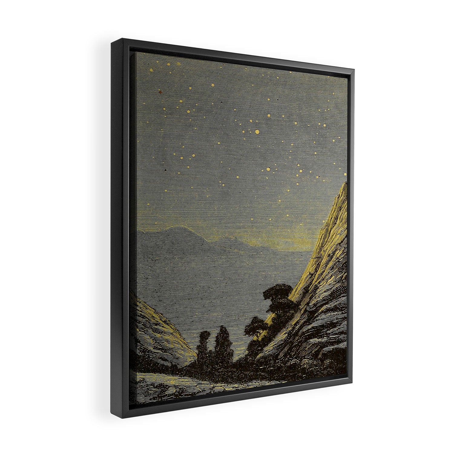 Astronomy for amateurs - 1904 Star Night Sky Landscape Framed Canvas Print Gallery Image 2