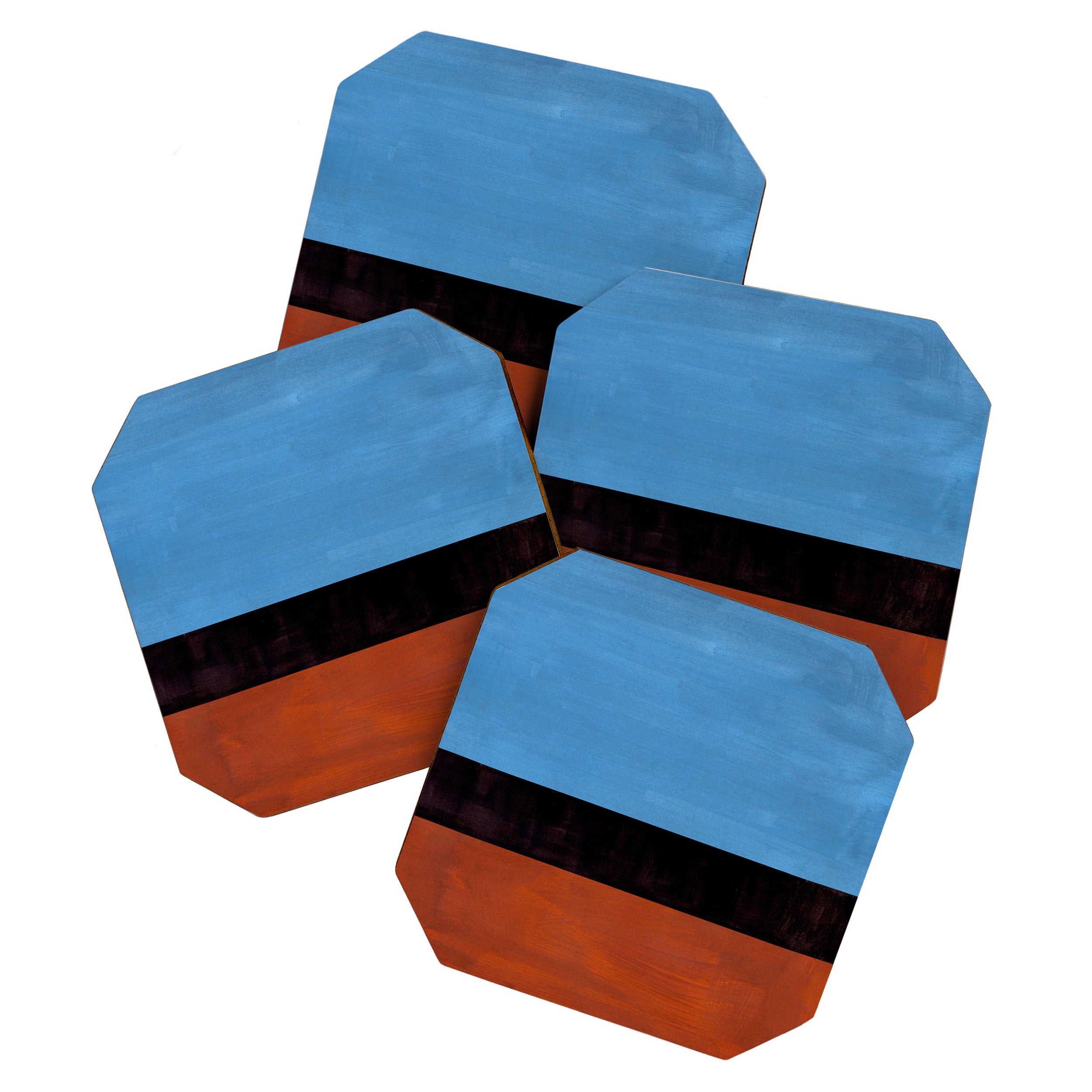 Autumn Sky Color field Abstract Mid Century Modern Minimalist  Coaster Gallery Image 1