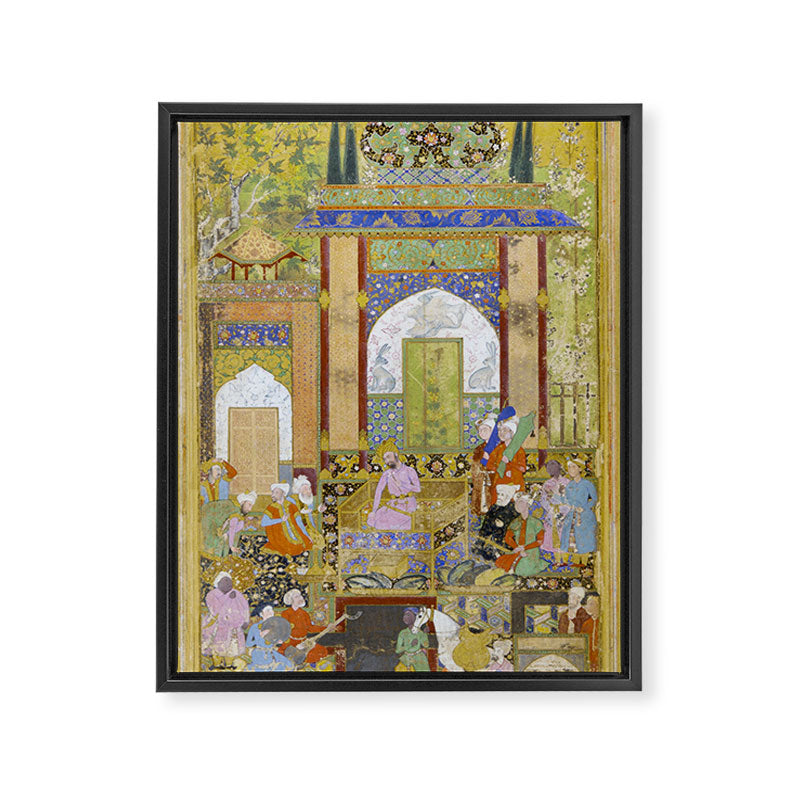  Babur receives a courtier Indian Mughal Art Framed Canvas Print Gallery Image 6