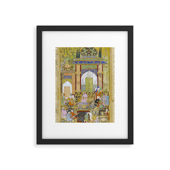  Babur receives a courtier Indian Mughal Art Framed Art Print Gallery Image 1