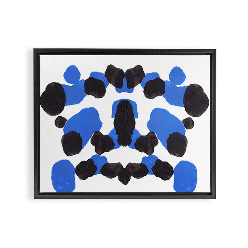 Baby Blue Inkblot Pattern Framed Canvas Print Gallery Image 2