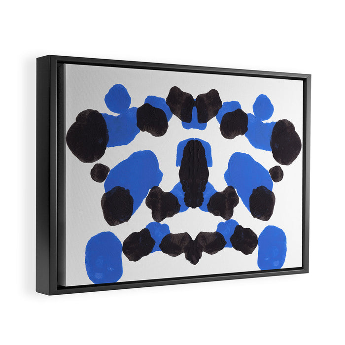 Baby Blue Inkblot Pattern Framed Canvas Print Gallery Image 1