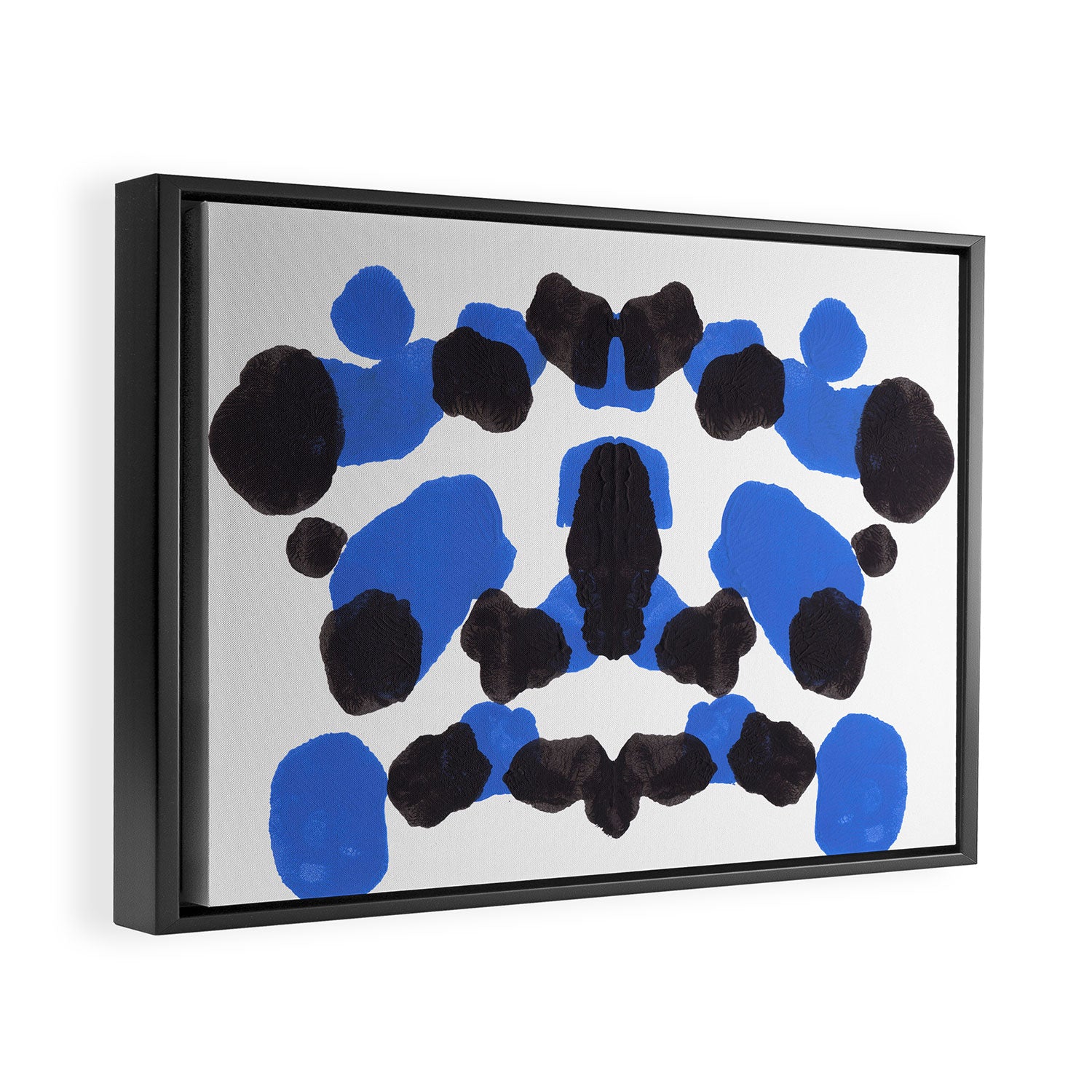 Baby Blue Inkblot Pattern Framed Canvas Print Gallery Image 6