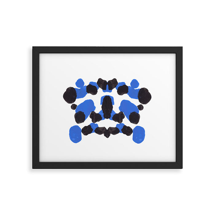 Baby Blue Inkblot Pattern Framed Art Print Gallery Image 1