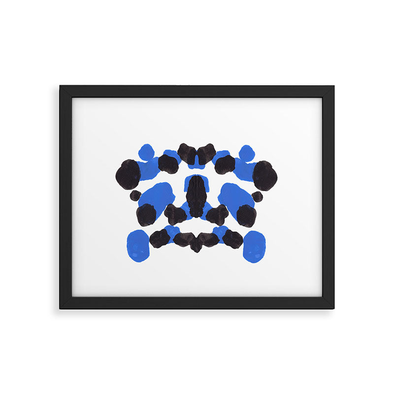 Baby Blue Inkblot Pattern Framed Art Print Gallery Image 5