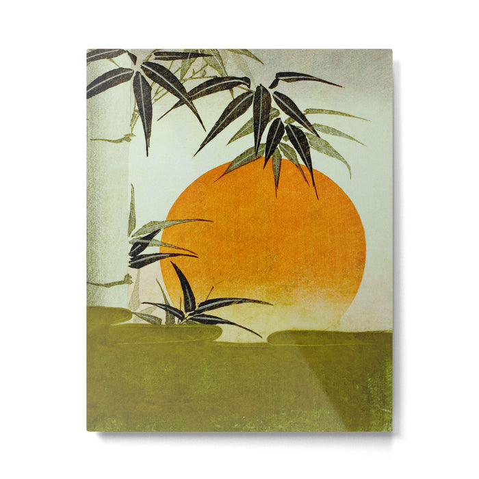 Bamboo and rising sun Date/ 1829 Artist/ Utagawa Kunimaru Japanese, 1793-1829 Vintage Japanese Woodblock Print East Asian Cultural Antique Art  Metal Print Gallery Image 1