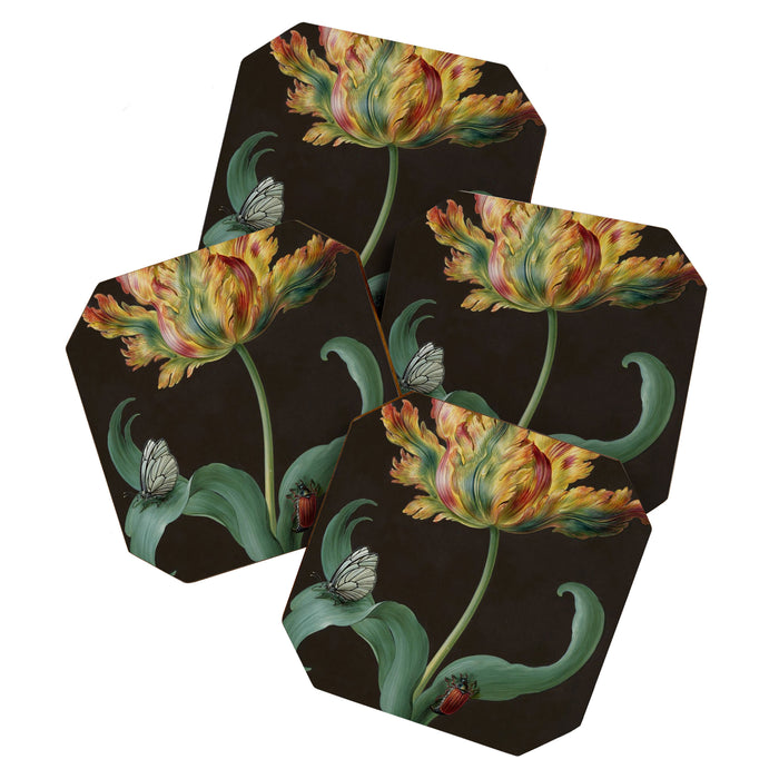 Barbara Regina Dietzsch - Tulip with butterfly and maize - before 1783 Coaster Gallery Image 1