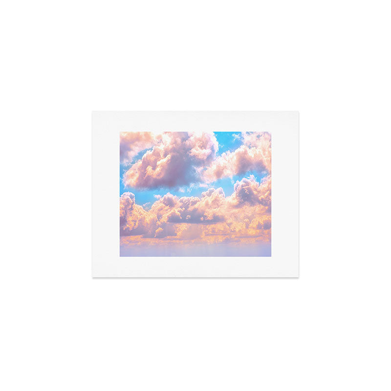 Beautiful Pink Cotton Candy Clouds Against Baby Blue Sky Fairytale Magical Sky Art Print Gallery Image 1