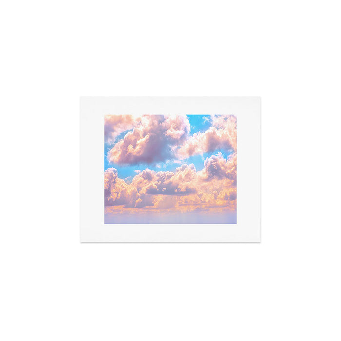 Beautiful Pink Cotton Candy Clouds Against Baby Blue Sky Fairytale Magical Sky Art Print Gallery Image 1