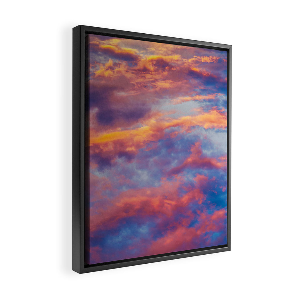 Beautiful Pink Orange Blue Purple Cotton Candy Clouds Fairytale Sky Framed Canvas Print Gallery Image 2