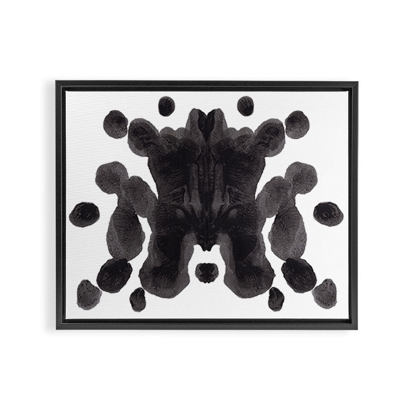 Black And White Inkblot Pattern Rorschach Test Framed Canvas Print Gallery Image 2