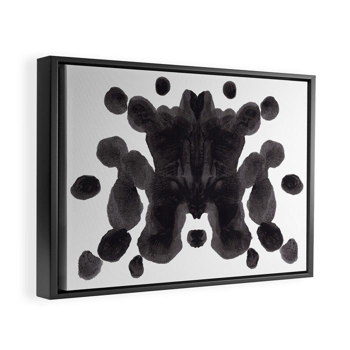 Black And White Inkblot Pattern Rorschach Test Framed Canvas Print Gallery Image 1