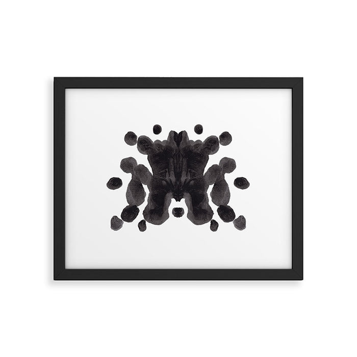 Black And White Inkblot Pattern Rorschach Test Framed Art Print Gallery Image 1