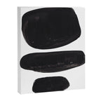 Black And White Minimalist Mid Century Abstract Ink Art Minimal Black Pebbles Paint Canvas Print Gallery Image 6