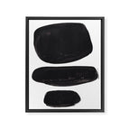 Black And White Minimalist Mid Century Abstract Ink Art Minimal Black Pebbles Paint Framed Canvas Print Gallery Image 6