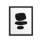 Black And White Minimalist Mid Century Abstract Ink Art Minimal Black Pebbles Paint Framed Art Print Gallery Image 5