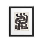 Black Ink Paint Brush Strokes Wiggles Mid Century Modern Framed Art Print Gallery Image 5