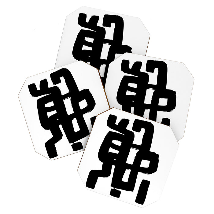 Black Signature White Background Coaster Gallery Image 1